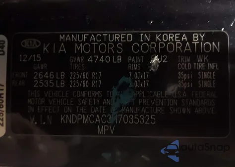 2017 Kia Sportage Lx from USA, damaged, VIN KNDPMCAC3H7035325